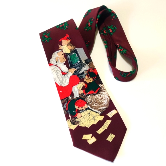 Vintage The Saturday Evening Post Christmas Tie - Picture 8 of 9